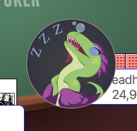 The Hidden Other Button Face A close-up of the magnified narcoleptic dinosaur